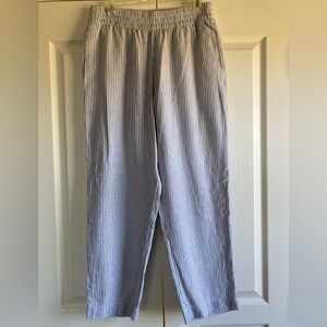 NWOT Old Navy Gray Striped Linen Womens Pants
